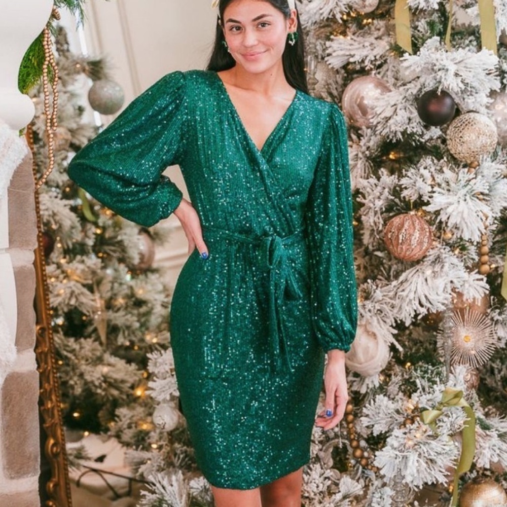 Ivy City Co Jagger Dress In Green Sequin In Size Small, New With Tags